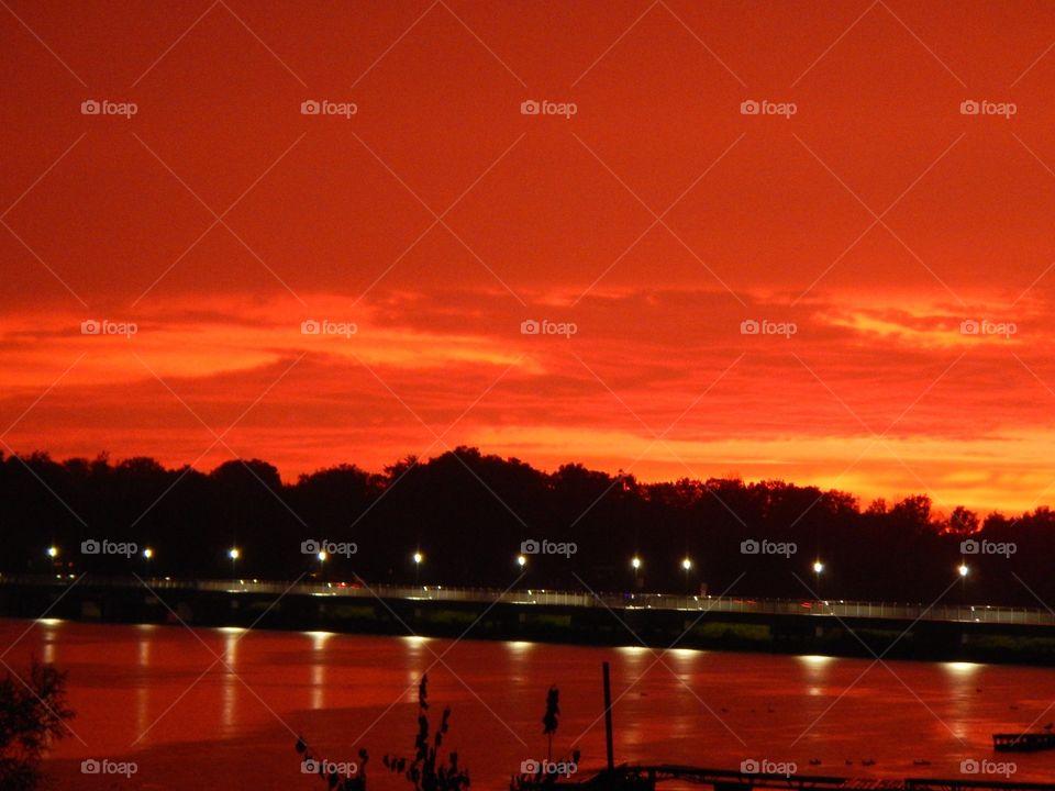 Cool sunset in Cicero Indiana. 