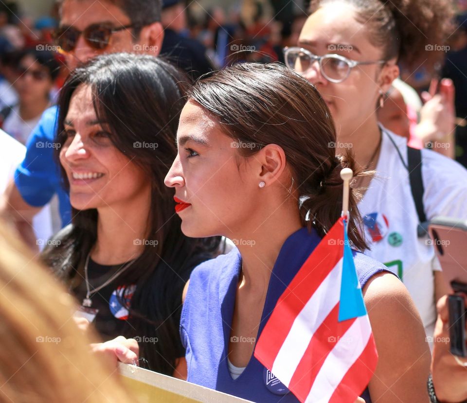 Alexandria Ocasio-Cortez at the 62nd Annual Puerto Rican Day Parade in New York City 