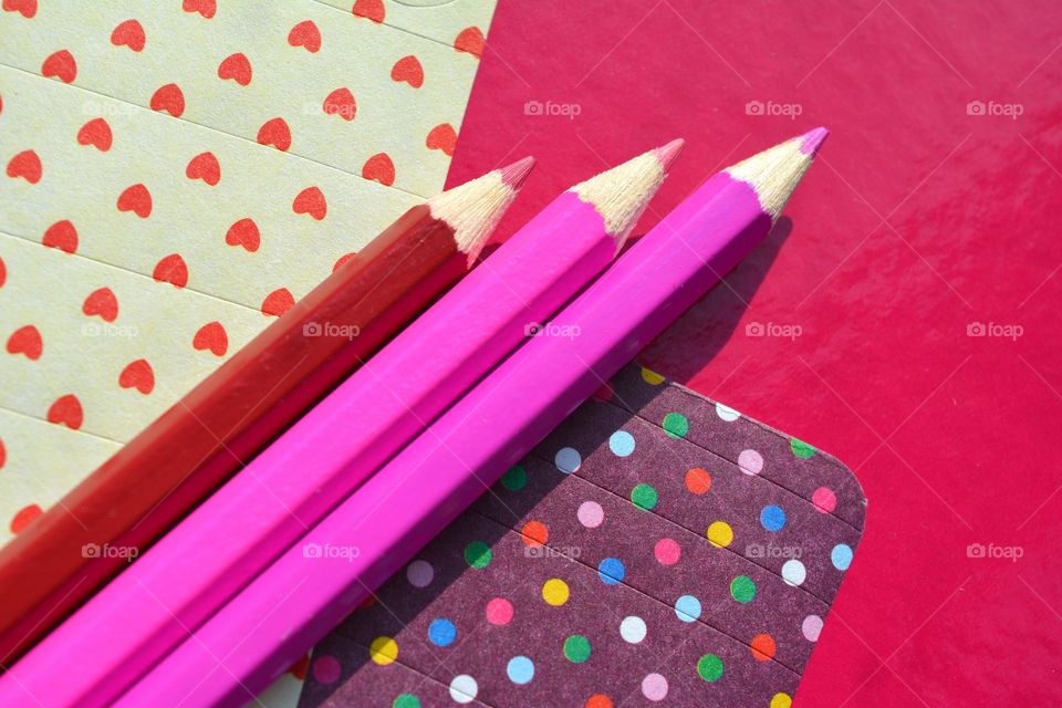 pink color love pink pencils