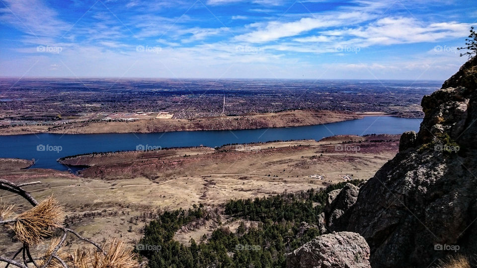 Horsetooth Reservoir. Horsetooth Reservoir in Fort Collins Colorado from above.