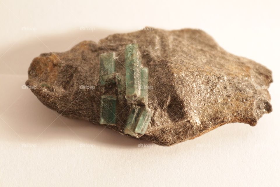 Emerald crystal in the matrix 