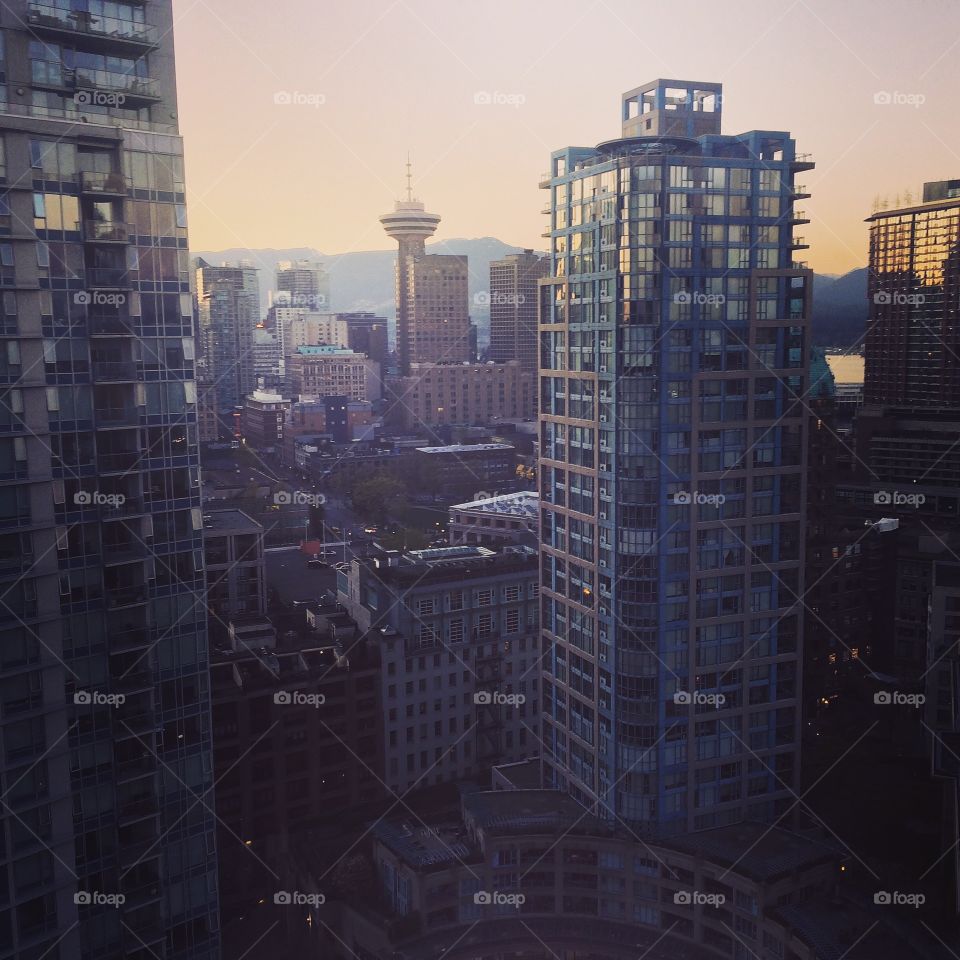 Vancouver city sunset 