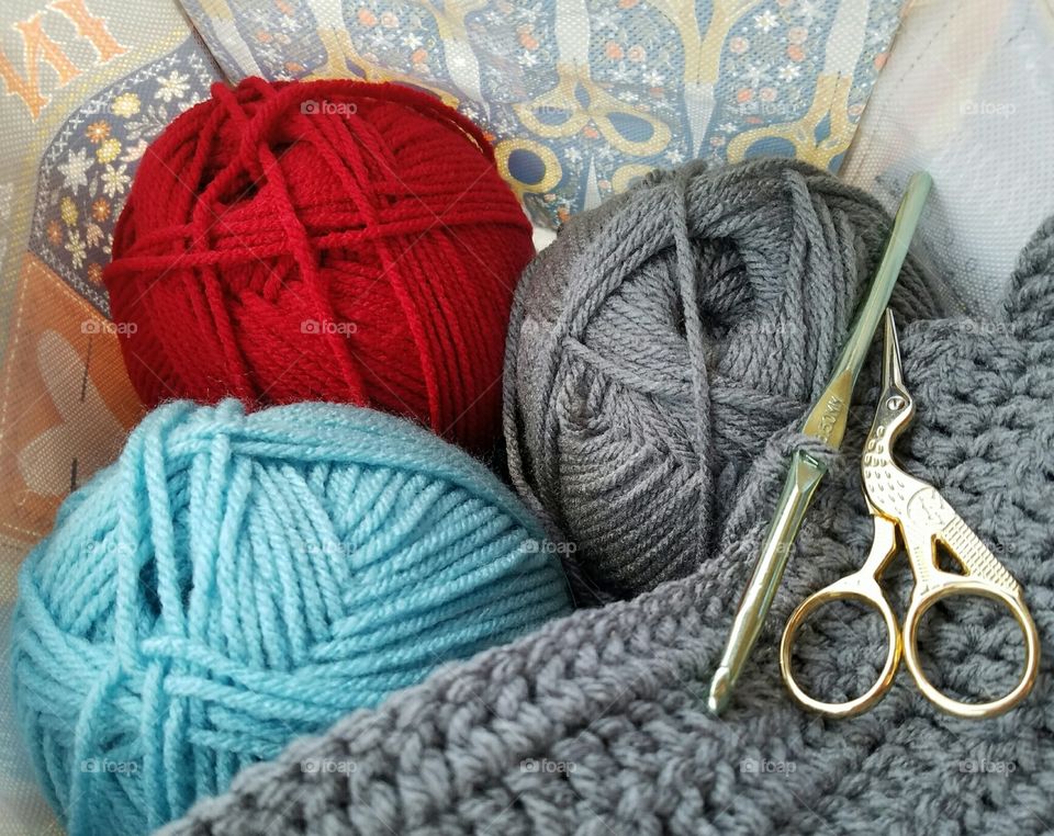 yarn  crochet project bag