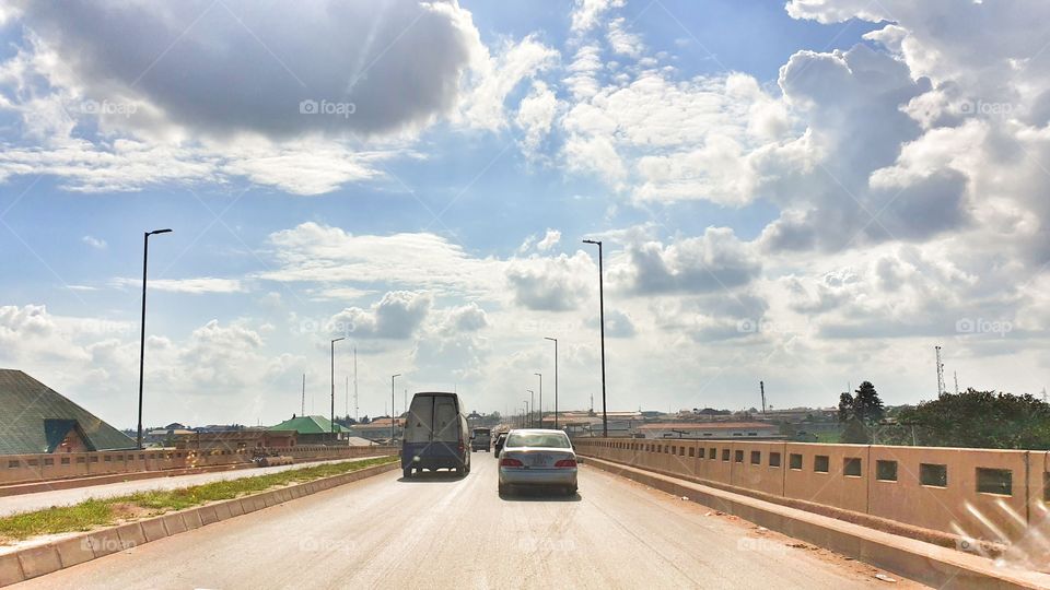 overfly,Bridge with beautiful blue sky and fly over