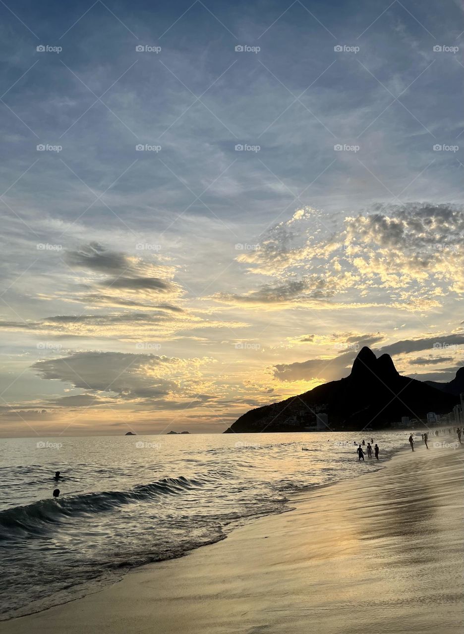 Mar Atardecer Reflejos Brasil playa