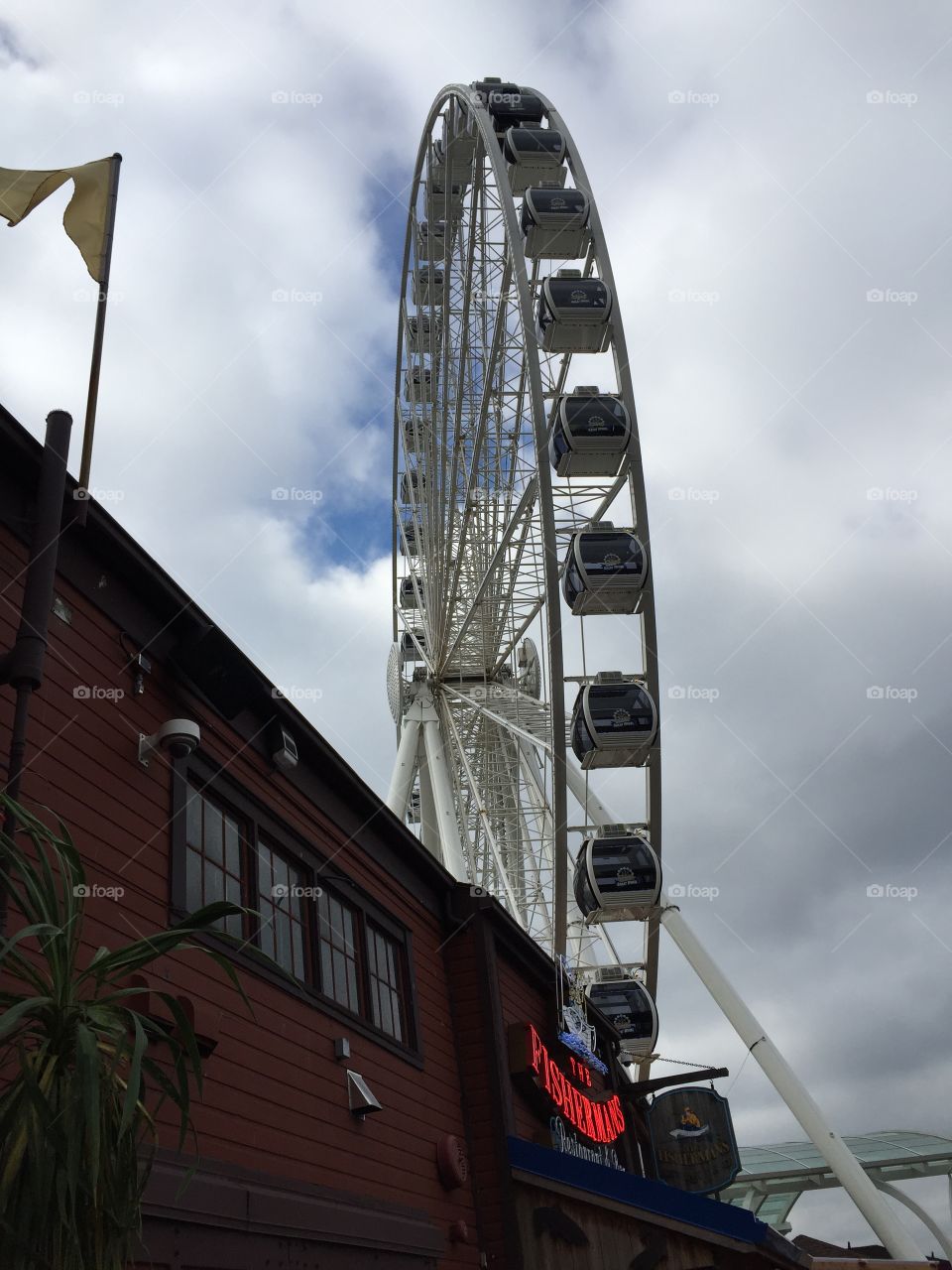 Low angle view of ferris wheel