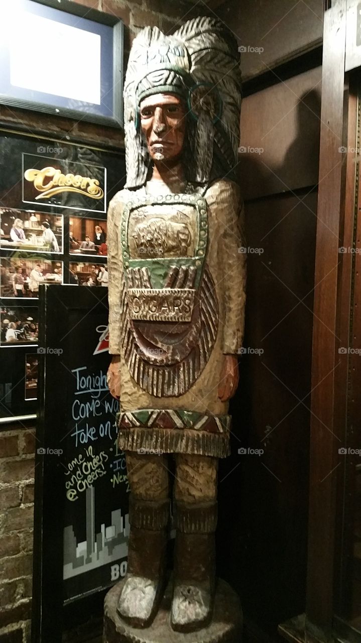 Native American Statue at Cheers