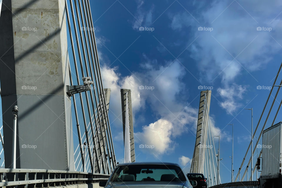 Traffic flows  into New York city's Staten Island over the new Goethals bridge in Elizabeth, Nj.