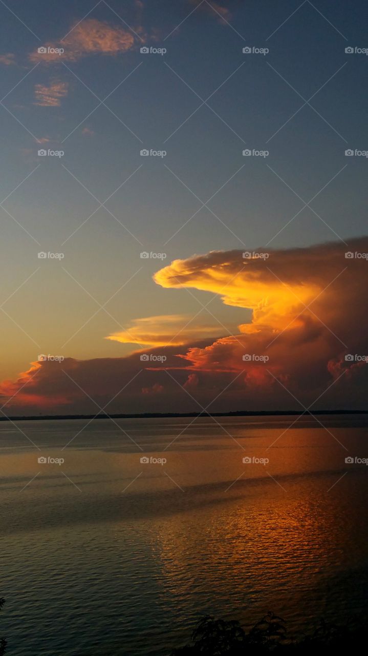 Dramatic sky over the lake