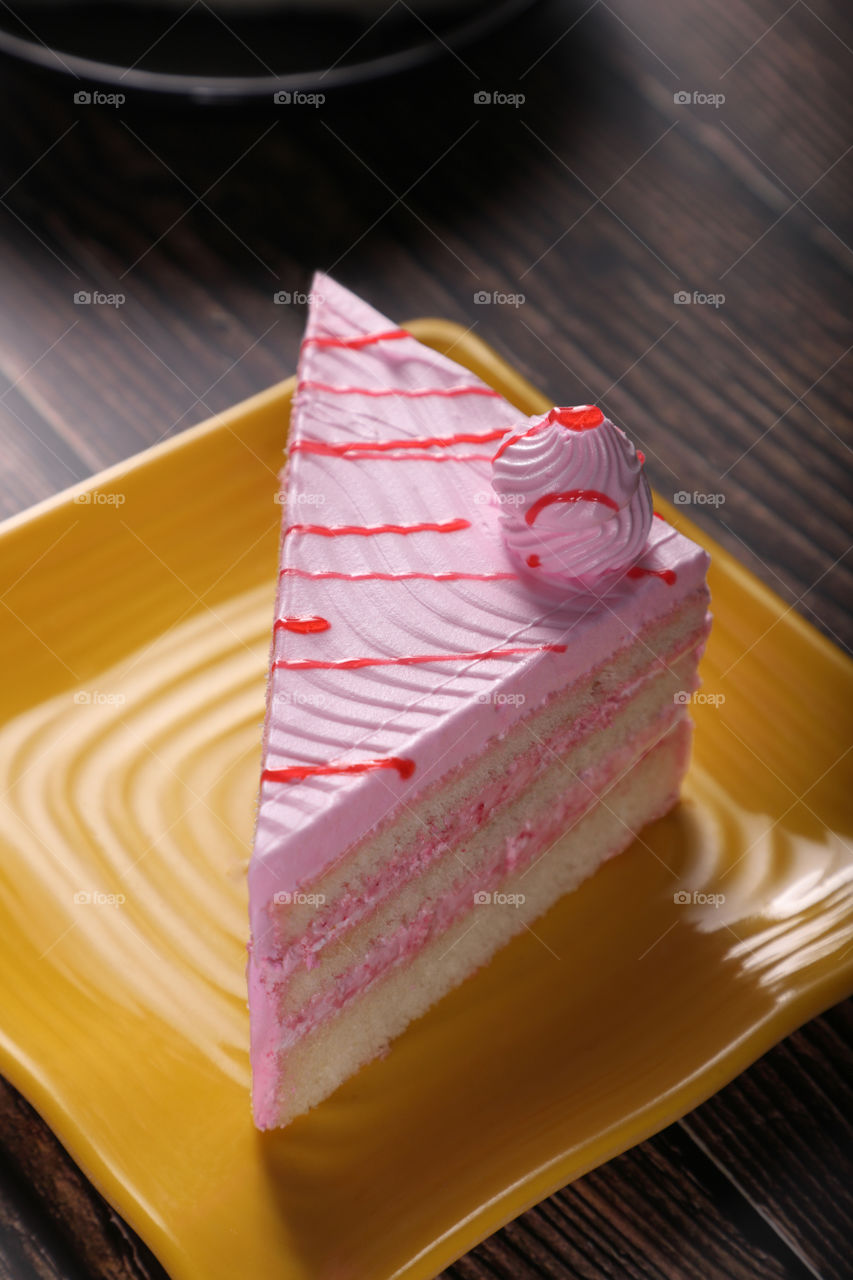 Strawberry flavored party cake