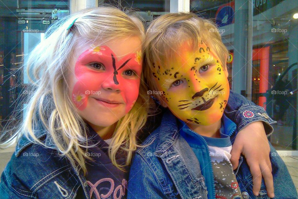Face painted kids 