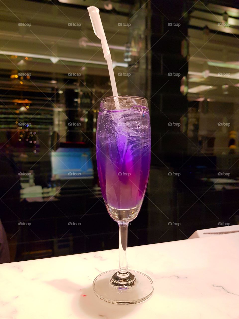 Welcome drink: Butterfly pea juice with honey