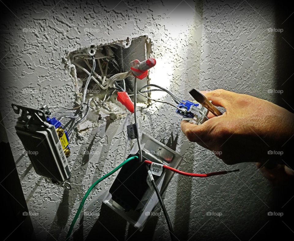 Electrician at work. Electrician at work