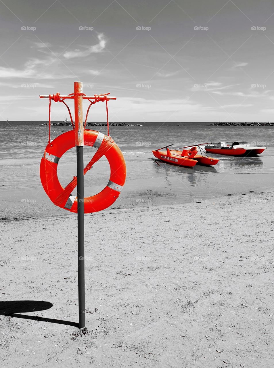 Lifebuoy on the Adriatic coast