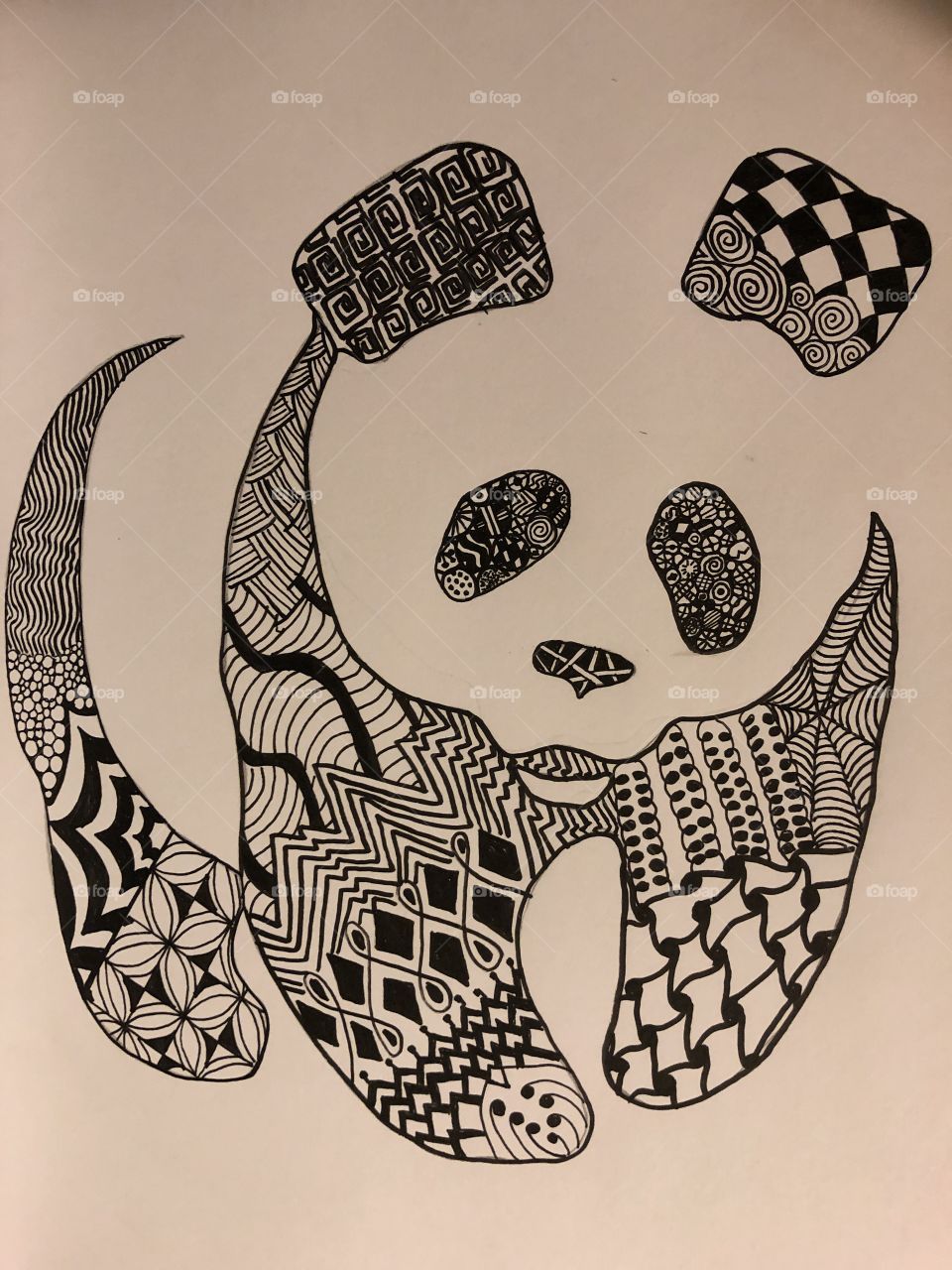 Zen tangle Panda