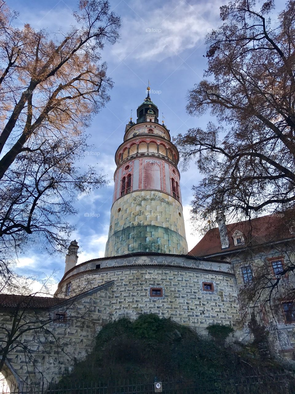Medieval Tower between trees 