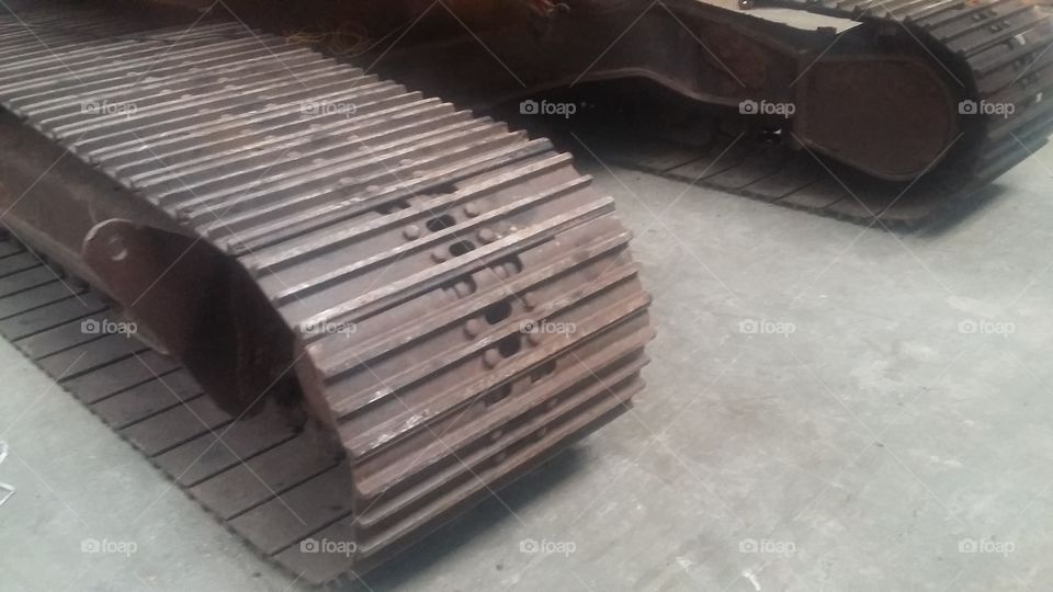 Tracks of a big  machine