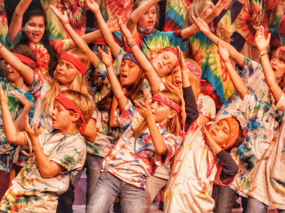 Young Children Dancing In A School Play