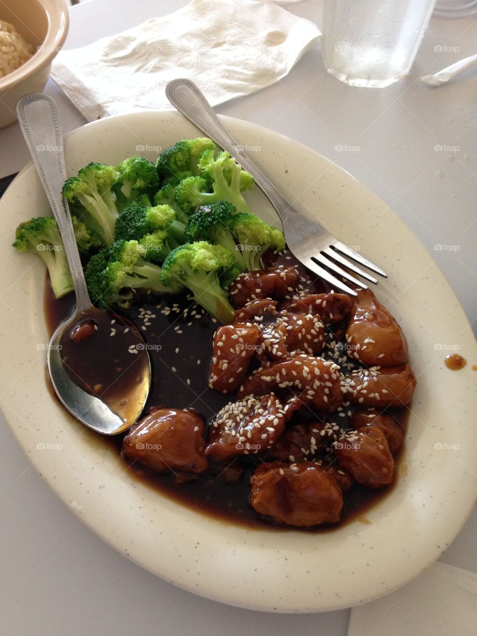 Vegan Sesame tofu with Broccoli