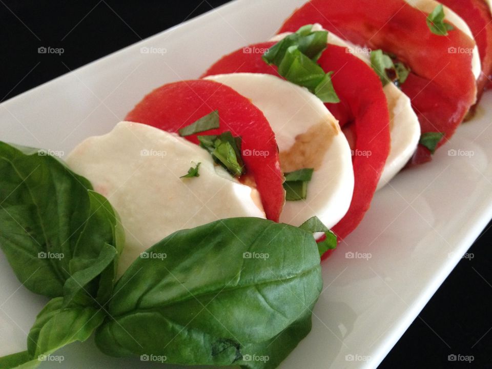 Tomatoes and mozzarella 