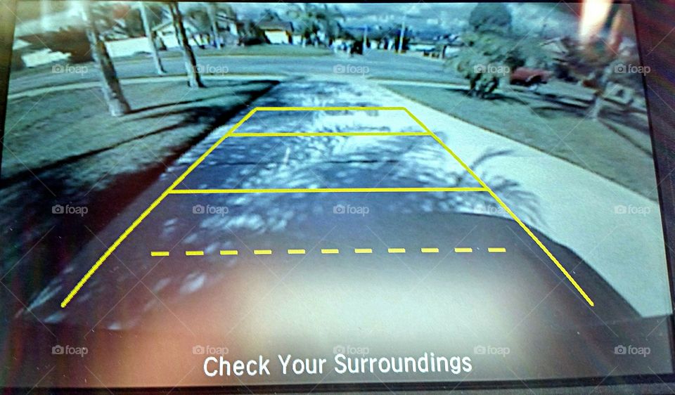 Back Up Camera. View from car's rear view camera.