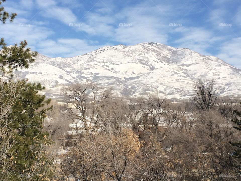 Winter mountain landscape, Salt Lake City, Utah