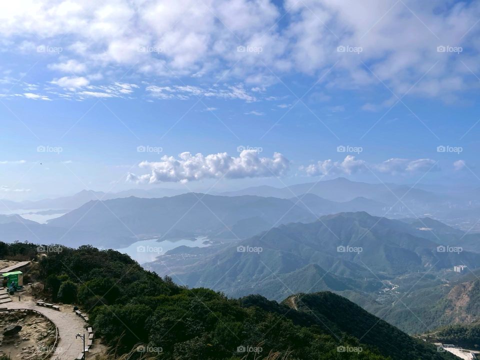 surrounded by clouds