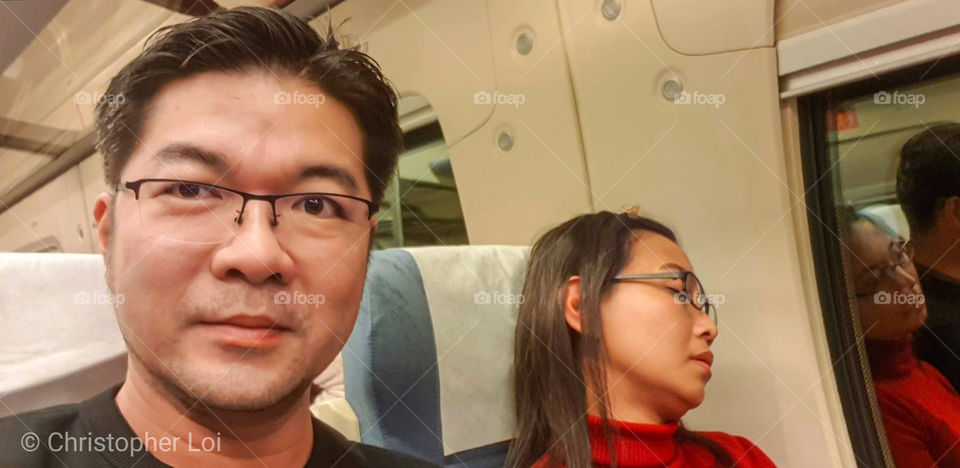 Sleeping beauty in the train