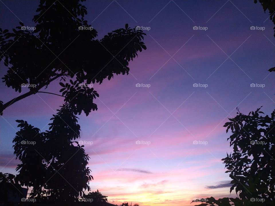 Dusk. Beautiful view of sky.