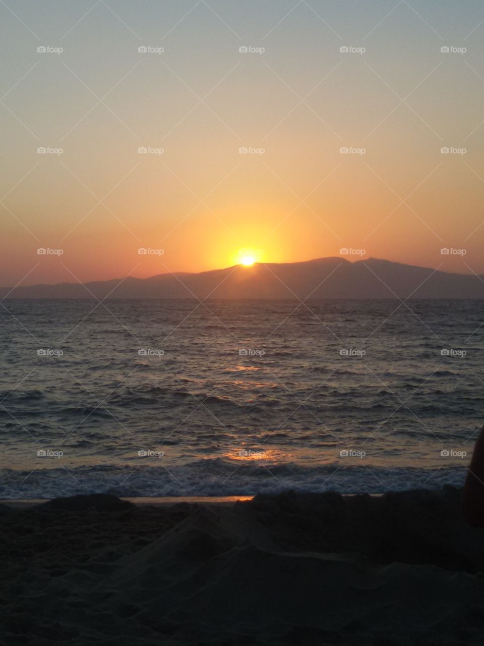 Last sunset in greek island