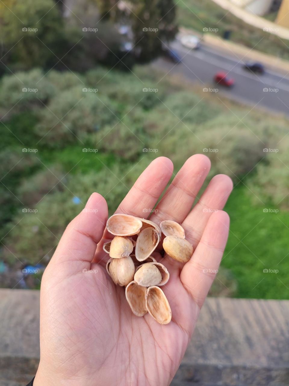 keeping the envirement clean,by  throwing pistachio shells (leftovers) in the designated places