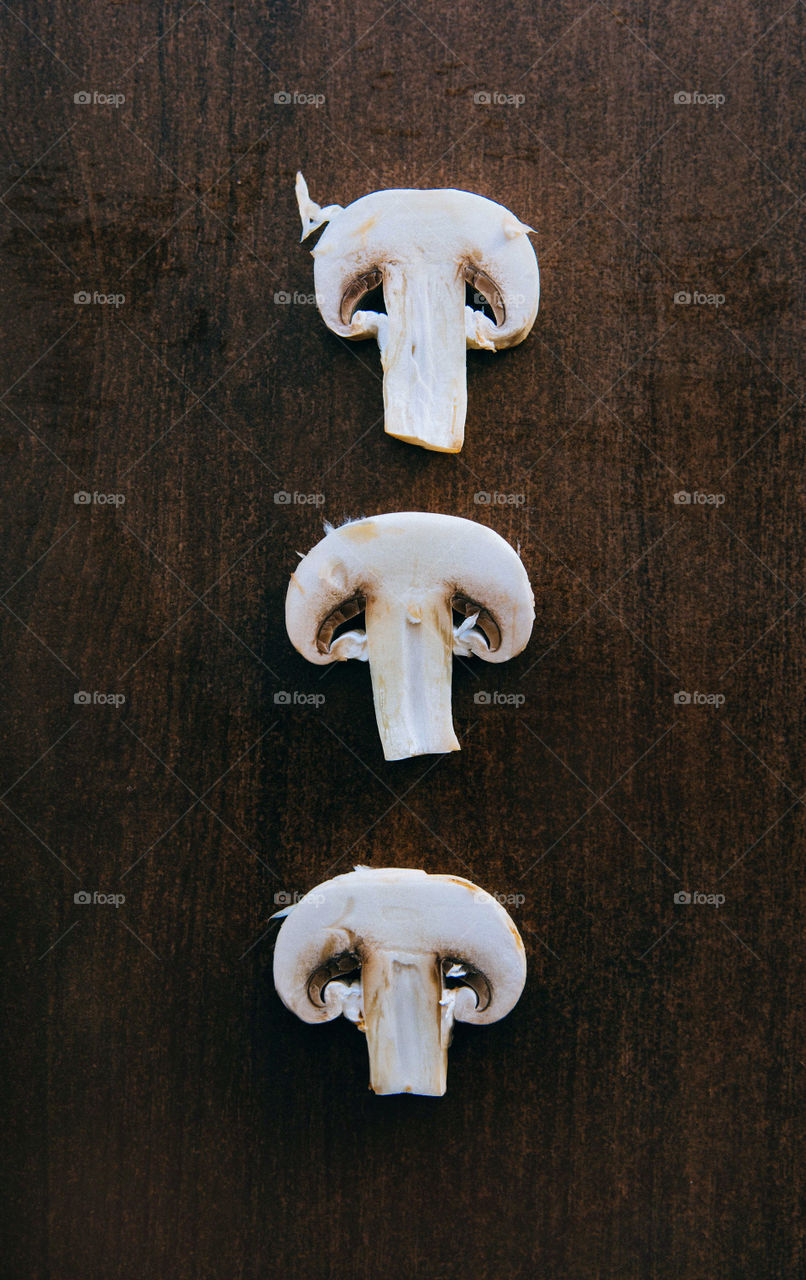 High angle view of mushrooms