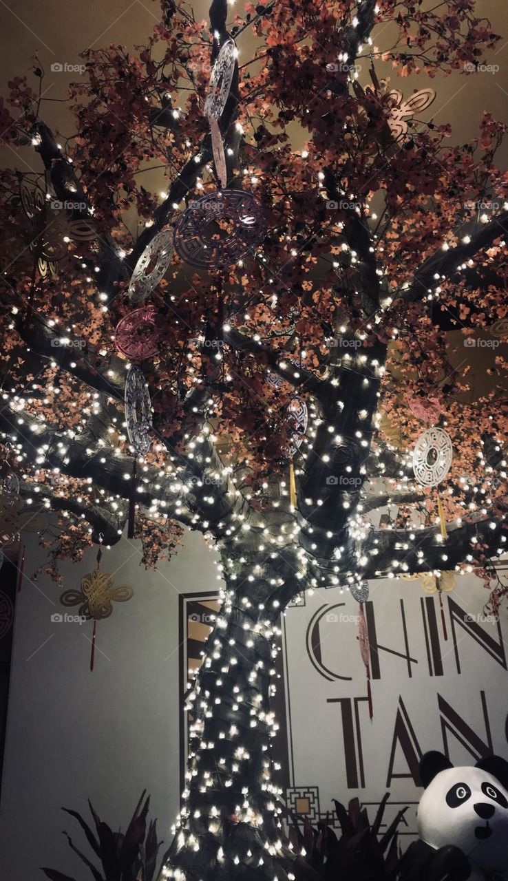 Pretty tree with lights 