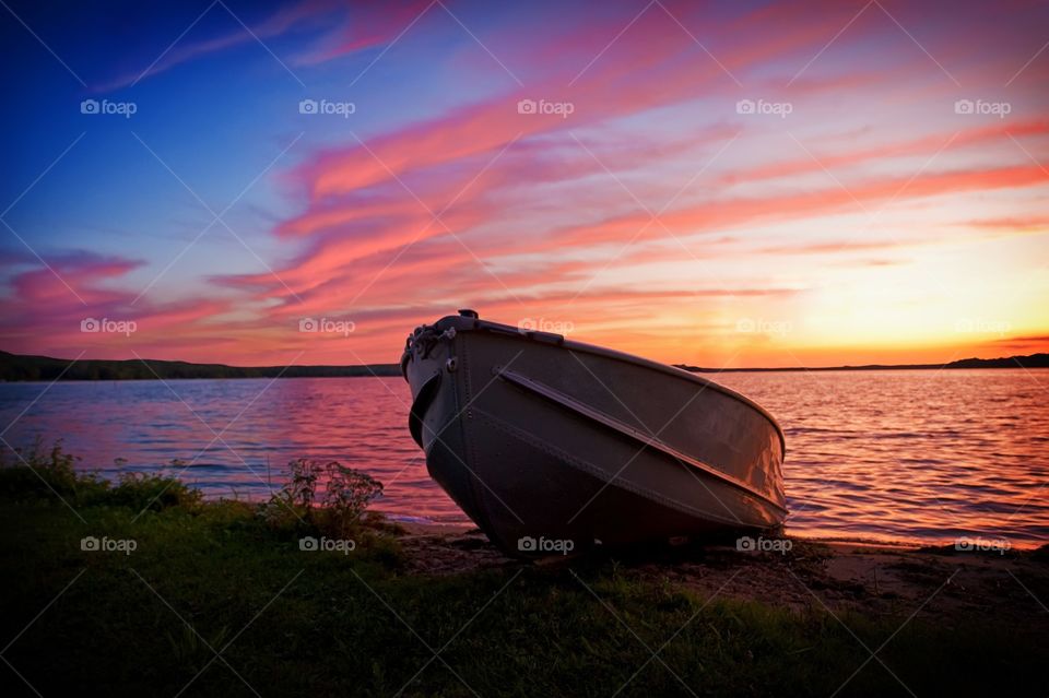 Fishing boat on shore