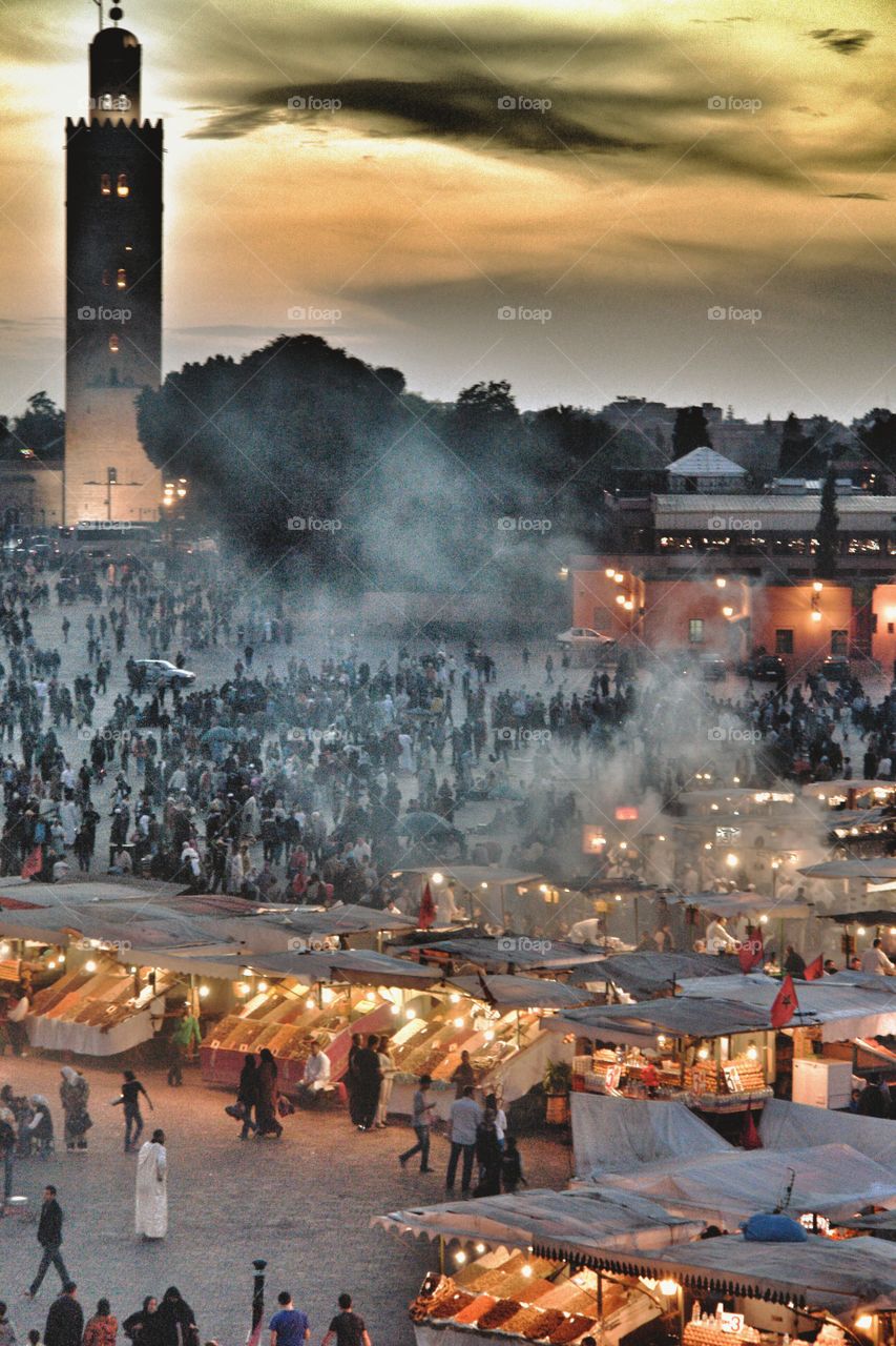 Marrakech, Morocco top shot . Marrakech, Morocco top shot 