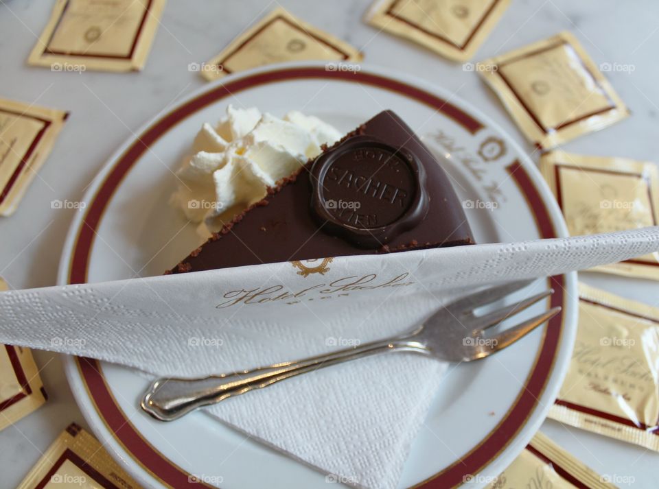 Sacher. I ate this Sacher torte in Vienna, Austuria. That's the best one you can have in the World.