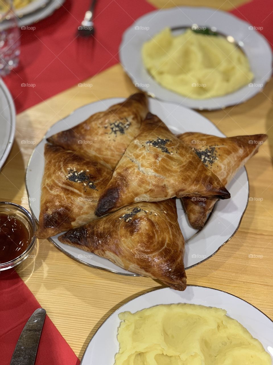 ruddy baked meat patties. Echpochmak