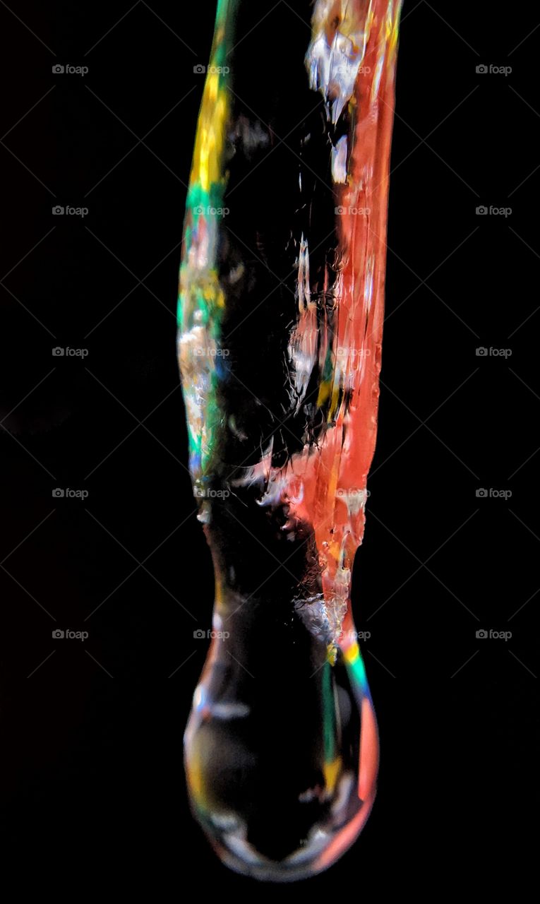 Light reflection through ice cycle illuminating exquisitely