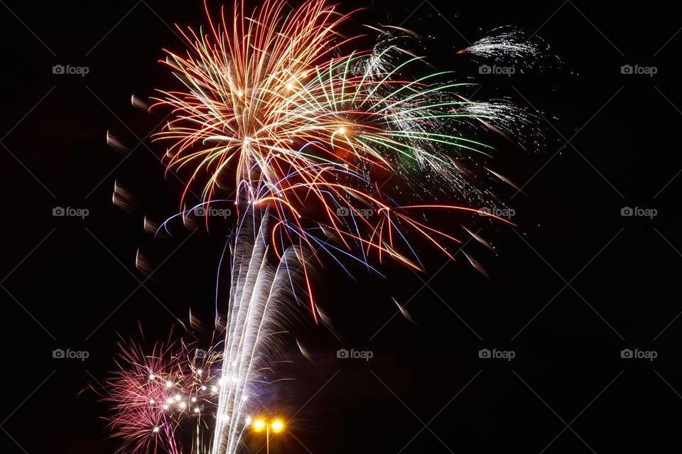 Long exposure fireworks shot on the 4th of July 