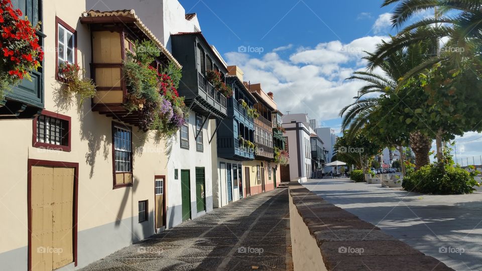 Santa Cruz de La Palma. Balcones típicos de Santa Cruz de La Palma, capital de la isla de La Palma  (Canarias).