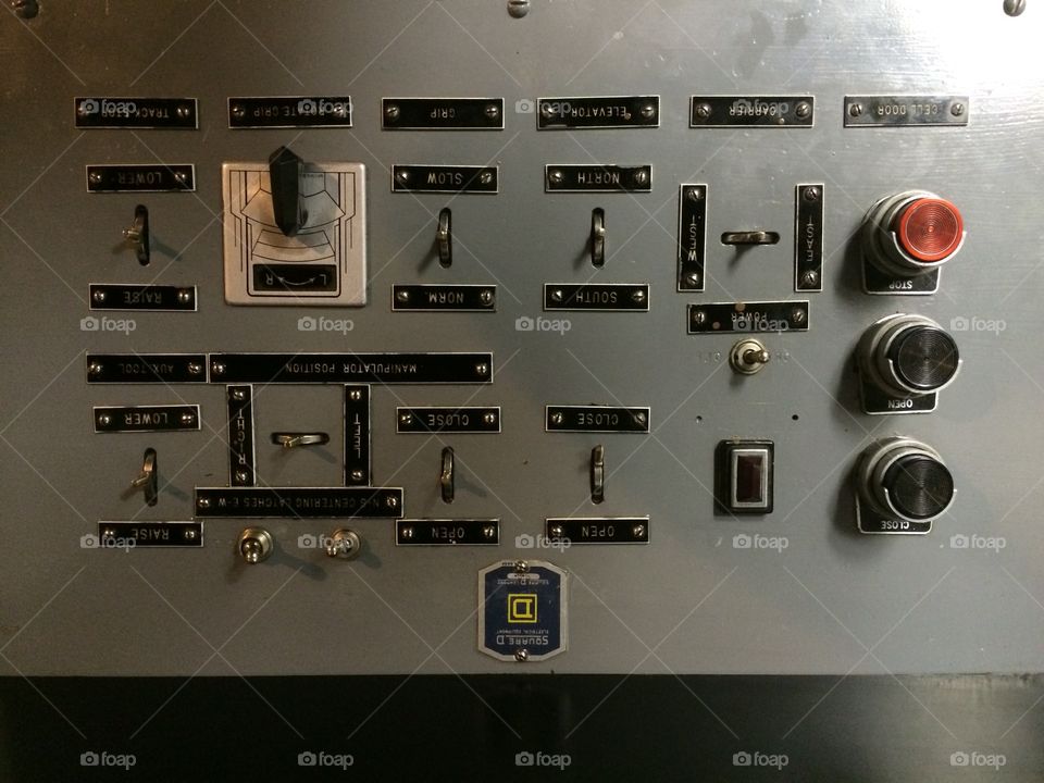 Close up on controls in a nuclear reactor. 