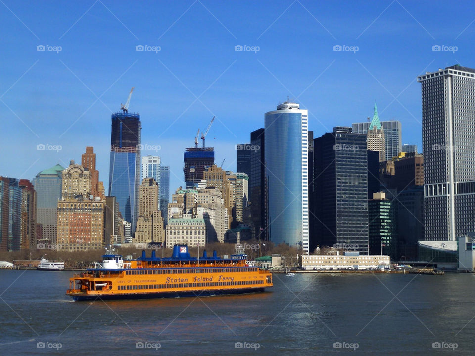 sky blue ny ferry by gerardo