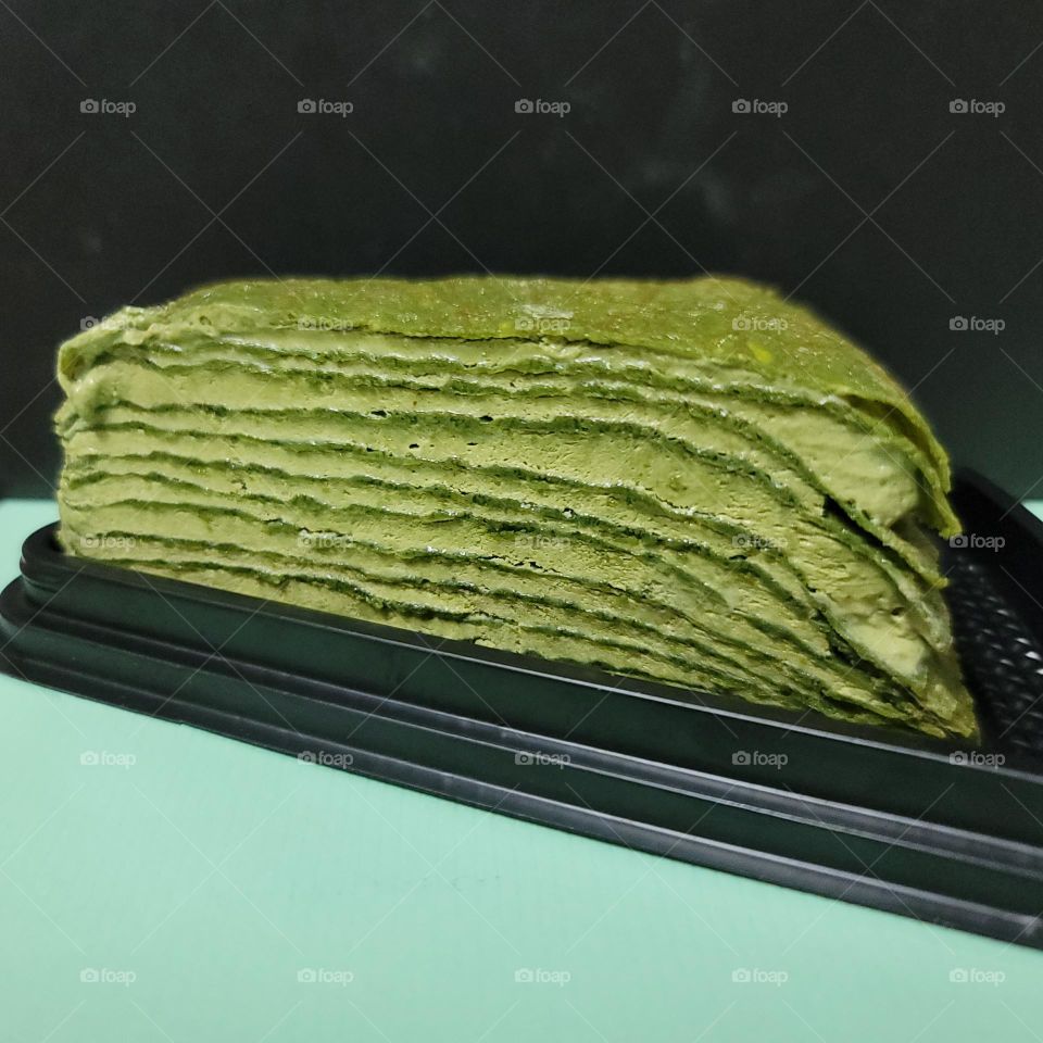 Matcha mille crepe cake