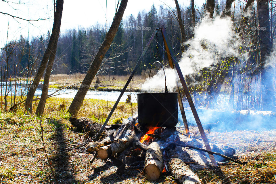 fragrant stew while rafting on the river
