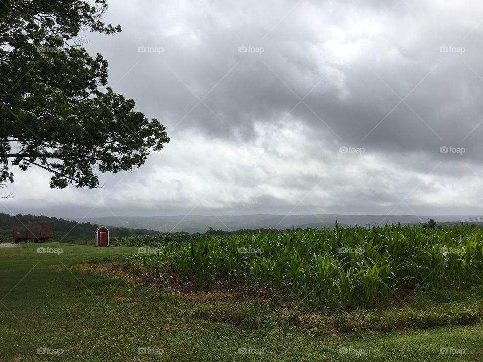 Clouds over farmland in Connecticut