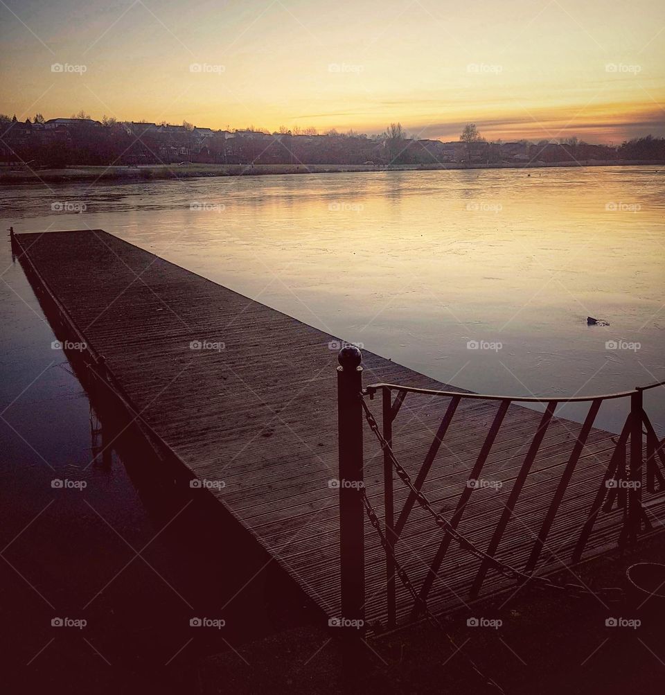 Sunset on the walkway