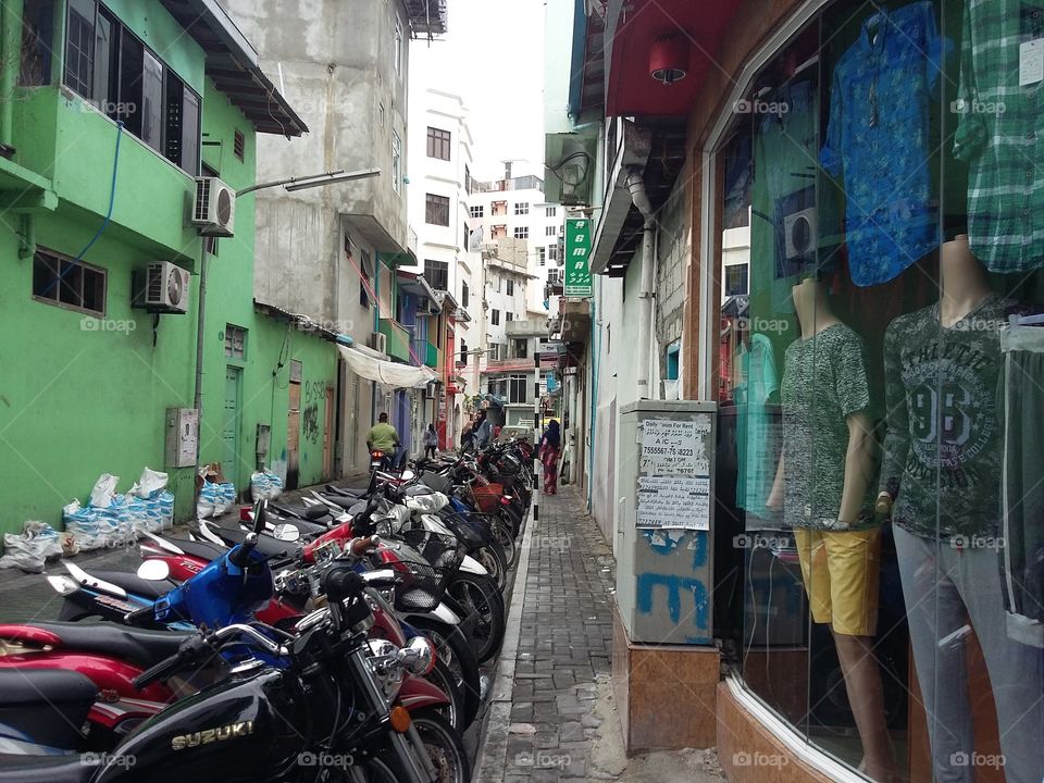 Typical street in Male - Maldives
