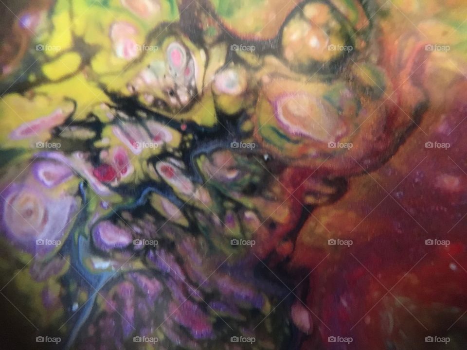 Another pour painting closeup
