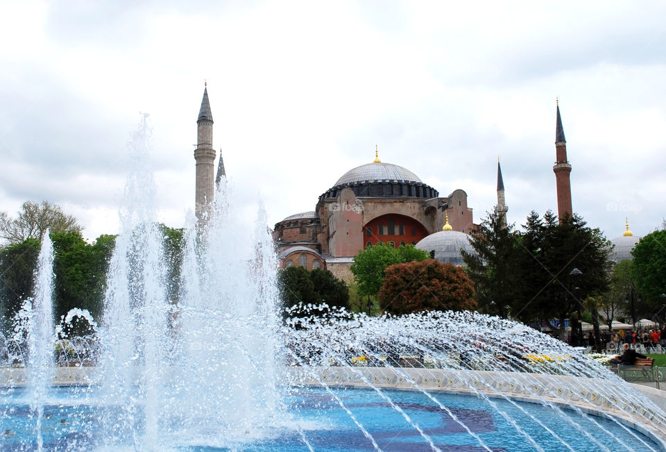 Mosque and fountain in Istanbul