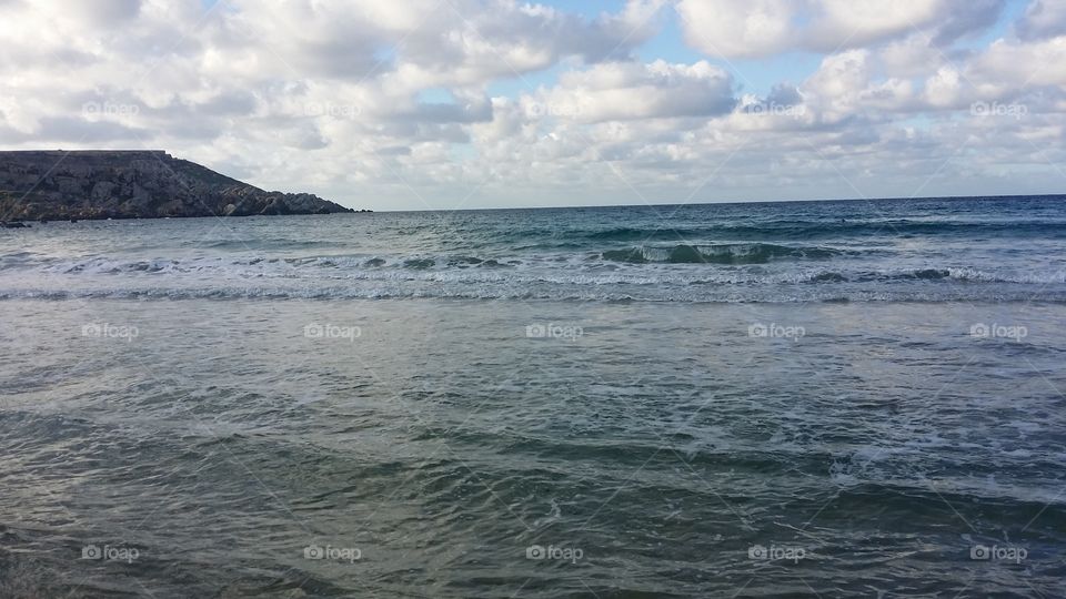 Beach on a cloudy day